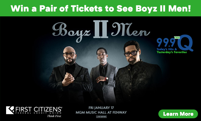 Win a pair of tickets to see Boyz II Men at MGM Music Hall at Fenway Sponsored by First Citizens Federal Credit Union!